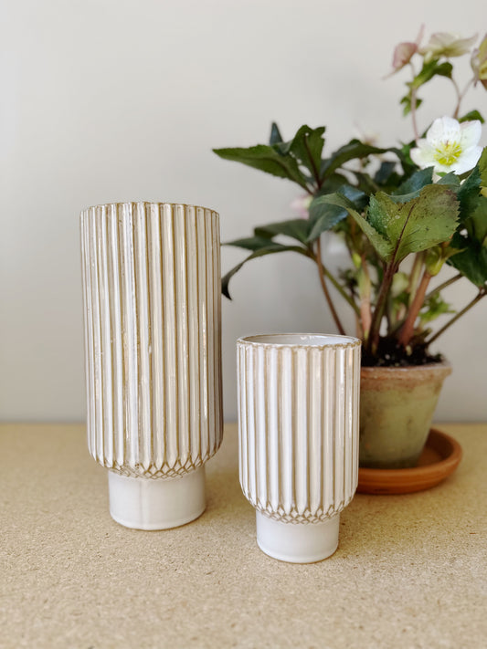 Pleated Ceramic Vase